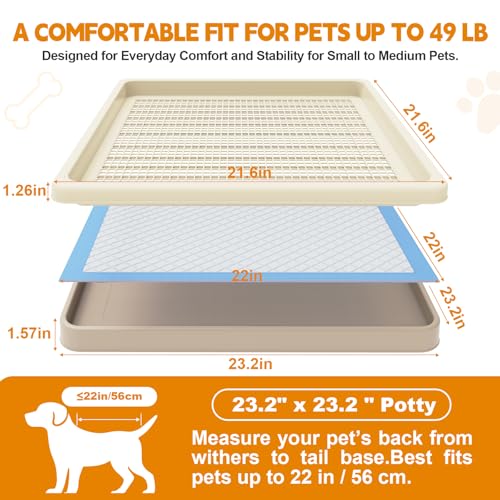 Dog Potty Tray Fits 22 x 22 In Pee Pad