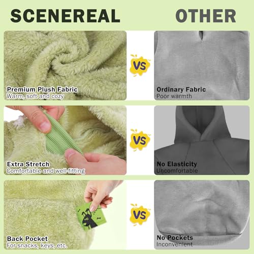 Fleece Dog Sweaters Hoodie for Small Medium Large Dogs Girls Boys (Medium-Large / Green)