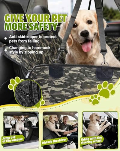 Dog Car Seat Cover (Camo / Standard (53.9*57.9 ))