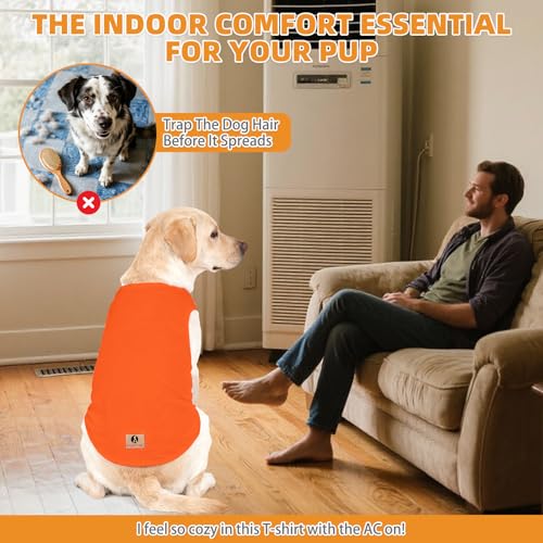 Large Fall Dog Clothes for Boy Girl (Orange&Red / XX-Large(Chest 28", Back 22"))