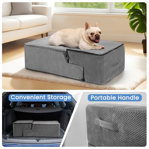 Dog Steps for Bed & Couch (Grey / 4-Step 18.5" H)