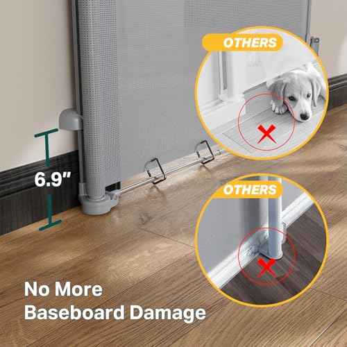 27 40" Retractable Baby Gates for Stairs & Doorways (Gray / Retractable Width: 27"–40")