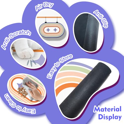 Dog Feeding Mat 24''x16'' (24''x16'' / Purple Star)