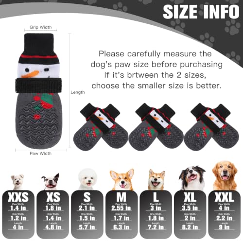 Anti Slip Dog Socks to Prevent Licking Paws for Hot Pavement (White & Grey / Large)