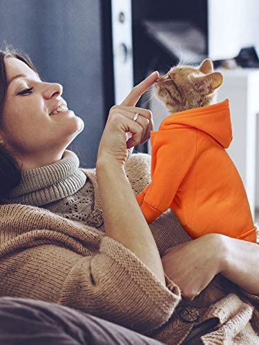 6 Pieces Dog Hoodie Winter Warm Sweater with Hat Small Dogs (M)