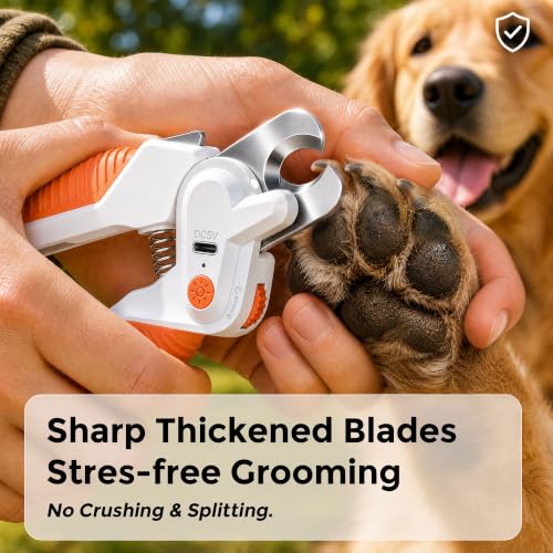 Dog Nail Clippers ＆ Trimmer with Light (Orange)