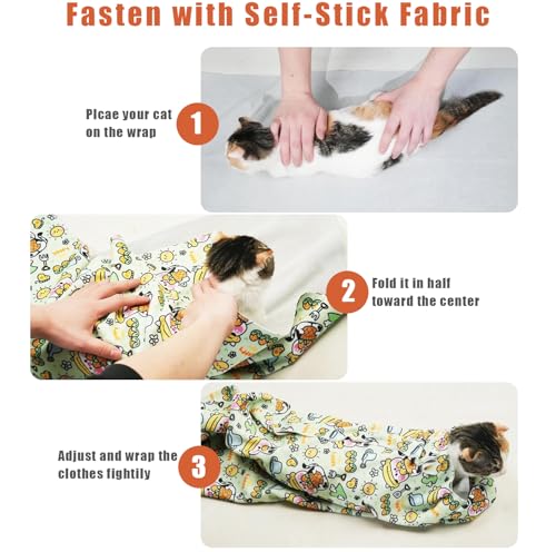 27.6‘’ Cat Grooming Wrap for Cutting Nails (L-27.6'' / Cow)