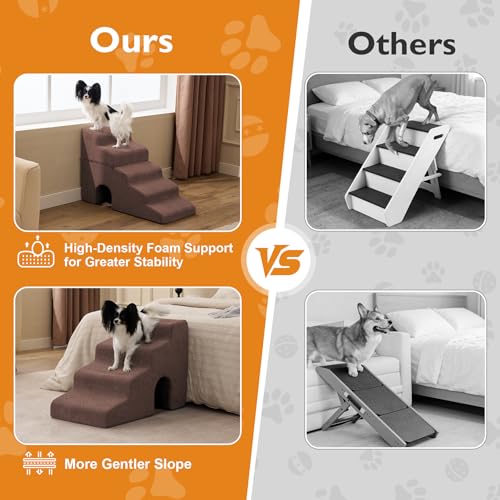 Dog Stairs for Bed 19.5’’ H (Brown / Standard 15.5''x27.2''x19.5'')