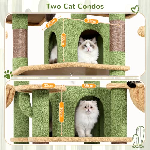 Big XL Cactus Cat Tower for Indoor Multiple Cats (Cactus / 68 inch)