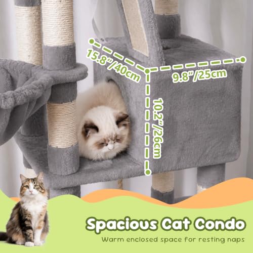 Cat Tree 68 inch Multi (Light Gray / 68 inch)