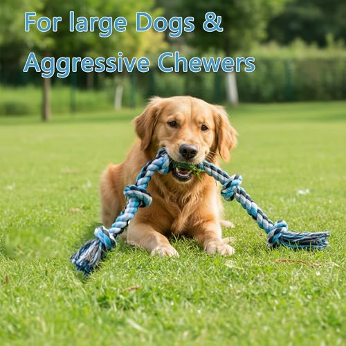 Dog Rope Toys for Large Dogs Aggressive Chewers (colorful-1PCS)