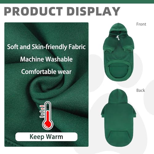 Dog Hoodie for Large Medium Small Dogs (Deep Green / X-Large/XX-Large)