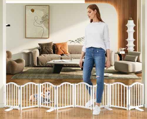 Short Dog Gate Indoor (White / 8 Panel-16''H, Up to 96''W)