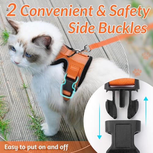 Cat Harness and Leash Set (S / Orange)