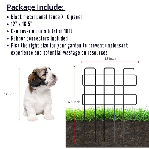 Garden Fence Animal Barrier (Black x 10)