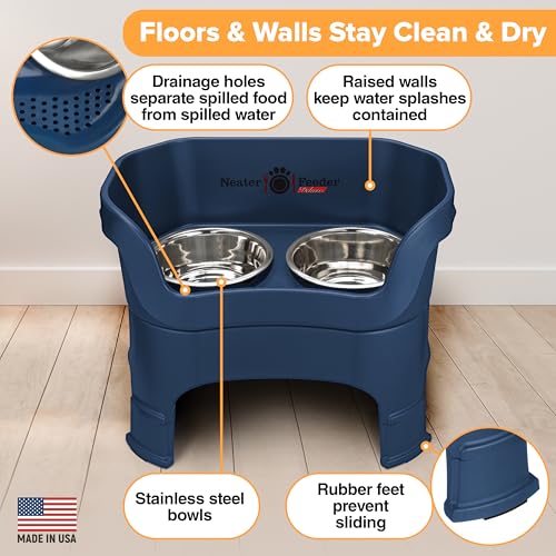 Neater Feeder Deluxe Mess (Large + Standard Bowl / Dark Blue)