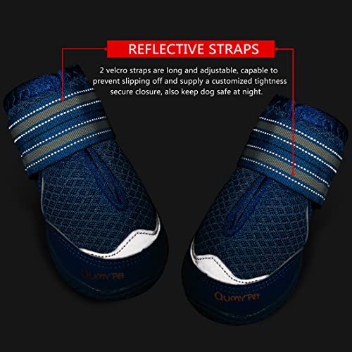 Dog Shoes for Large Medium Dog Boots & Paw Protectors for Hot Pavement (Blue / Size 5: 2.4''x2.8''(W*L) for 40-55 lbs)