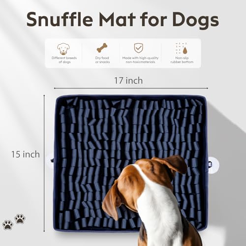 Snuffle Mat for Dogs (Navy / 17" X 15")