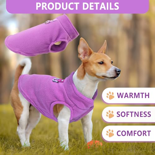 2 Pieces Fleece Dog Sweaters for Small Medium Dogs Girl (rose,purple / X-Large(19-26lbs))