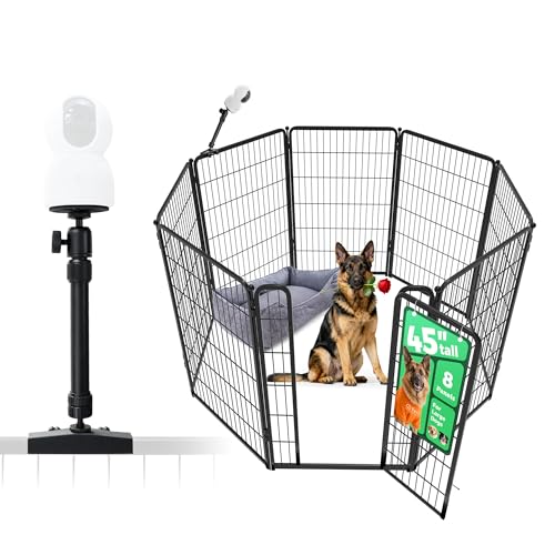 Homeplus Indoor Dog Playpen with Camera Mount (Black / 45"H)