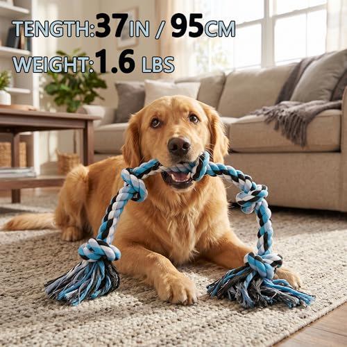 Dog Rope Toys for Large Dogs Aggressive Chewers (colorful-1PCS)