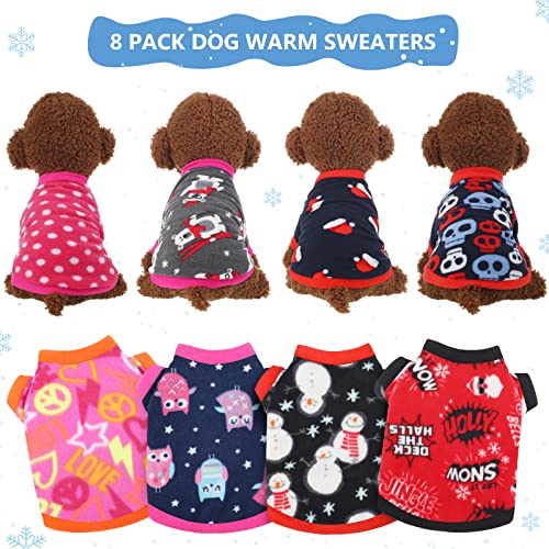 8 Pieces Dog Sweaters for Small Dog (Large)