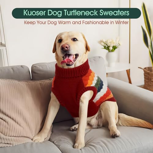 Dog Sweater Thermal Dog Sweaters for Medium Dogs Girl Boy (Medium (Chest: 15.7''; Weight: 9 - 13LB) / Red)