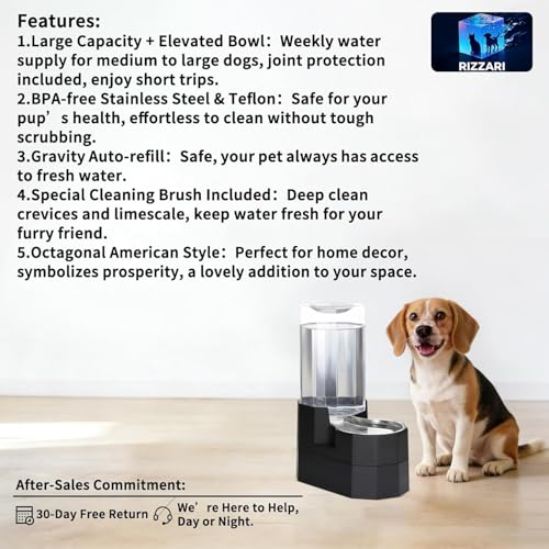 8L Raised Pet Water Dispenser (Black / 8L Raised)