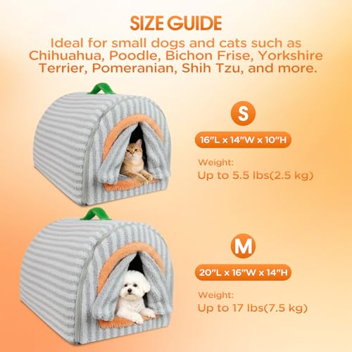 Dog House Indoor for Small Dogs & Cats (Grey / M-20x16x14")