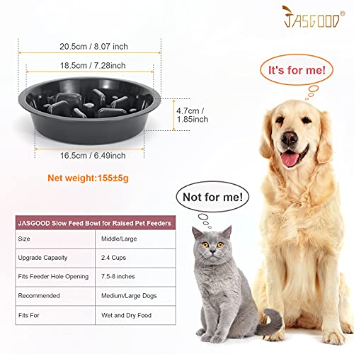 Dog Slow Feeder Bowl (2 Cups-Fit Opening 7.5"-8"Feeder / D-Dark Gray)