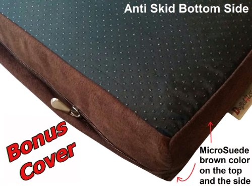 Orthopedic Gel Memory Foam Pet Dog Bed (Microsuede Espresso / 55"X47"X4" Inches)