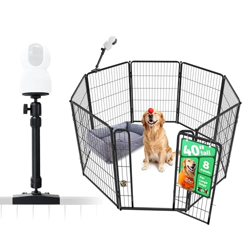 Homeplus Indoor Dog Playpen with Camera Mount (Black / 40"H)