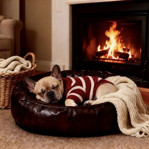 Small Dog Sweater with Zipper (Red Stripe Zip(Order One Size Up) / Large)