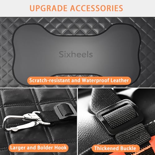 Dog Car Seat Cover Back Seats Protector (For Cars/ Mid-Size SUV/ Small Truck / Black with Hard Bottom)