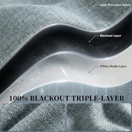 100% Blackout Self Adhesive Curtains (46"W x 60"L (Pack of 1) / Light Grey)
