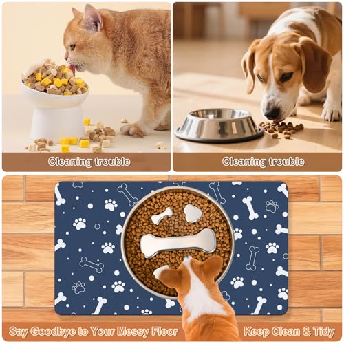 Stainless Steel Slow Feeder Dog Bowls with Pet Feeding Mat
