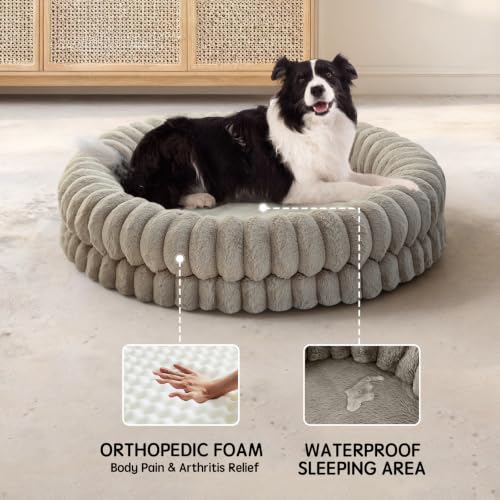Luxury Donut Dog Bed (36.0"L x 36.0"W x 7.5"Th / Oatmeal)