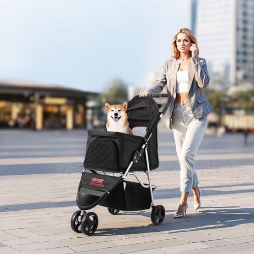 Pet Stroller 35 lbs Weight Capacity (3 wheels, For Pets up to 35lbs)