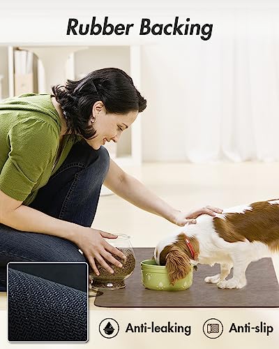 Absorbent Pet Feeding Mat (BROWN / 12"x19")