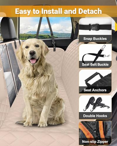 Dog Car Seat Cover (Khaki / XL- (60*64 ))