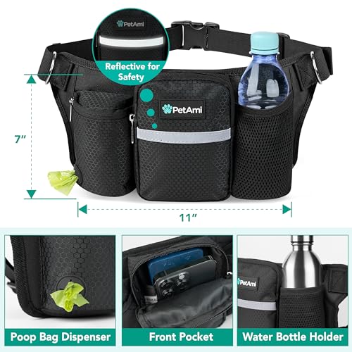 Premium Hands Free Dog Leash for 2 Dogs (Black / 2 Leashes)