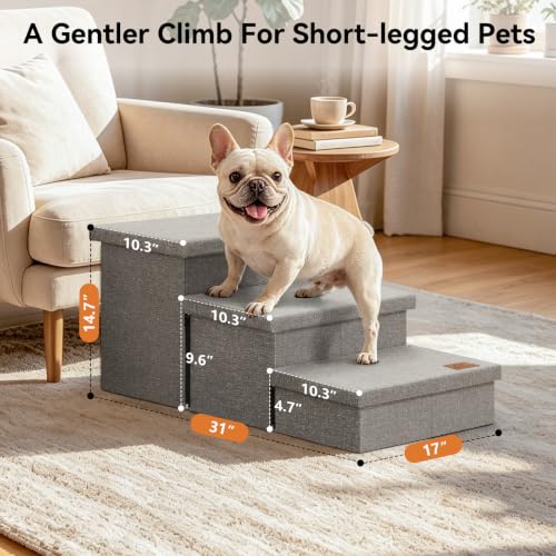 Dog Stairs with Storage (Grey Small no Condo / 3)