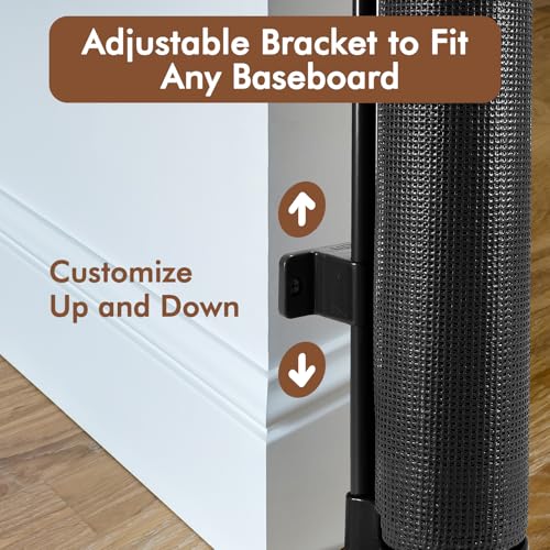 Reinforced 48" Extra Tall Pet Gate with Support Rods (Black / Reinforced 48" Tall x 55" Wide)