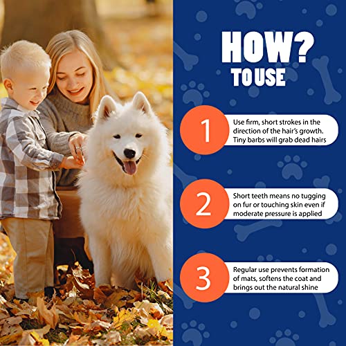 5 Inch Undercoat Deshedding Brush for Dogs & Cats (5 Inch / Orange)