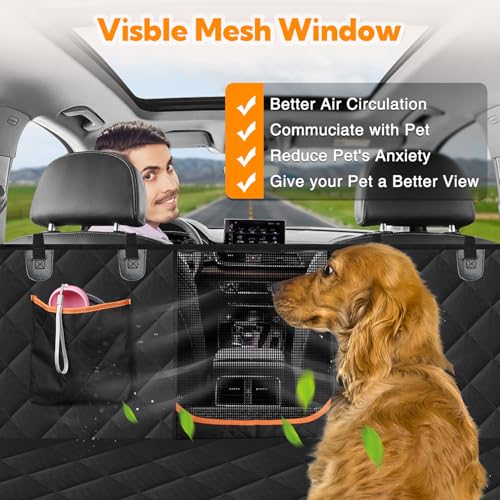 Dog Car Seat Cover for Back Seat (Black / Standard)