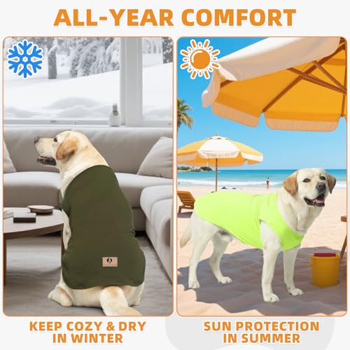 Large Dog Clothes for Boy Girl (Green & Light Green / XX-Large(Chest 28", Back 22"))