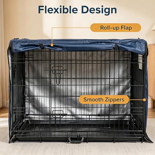 Dog Crate Cover Heavy Duty Polyester (Navy Blue / XL (48.0"L x 30.0"W x 33.0"H))
