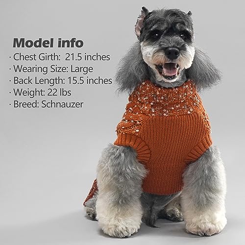 Color Block Dog Sweater for Small Dogs Turtleneck Thermal Knit (X-Small (4-6lbs) / 01# Brown)