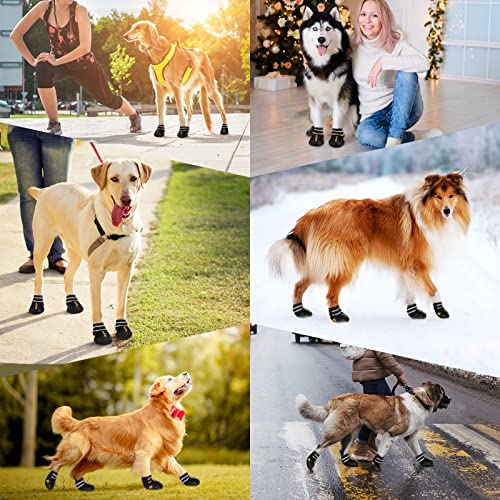Dog Shoes Large Size Dogs XXL (Black / Size 9:for paw width 3.2-3.3 inches (Pack of 4))
