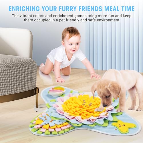 Snuffle Mat for Dogs Interactive Sniff Mat Slow Feeding and Keep Busy Snuffle Toys for Foraging Skill Development Anxiety Relief and Mental Stimulation